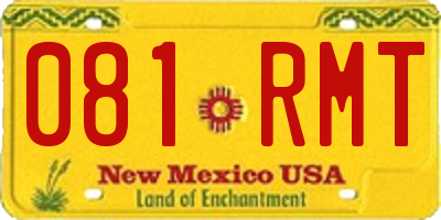 NM license plate 081RMT