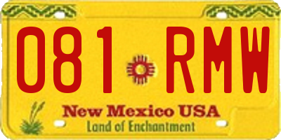NM license plate 081RMW