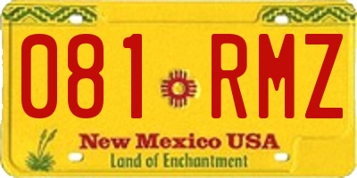 NM license plate 081RMZ