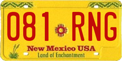 NM license plate 081RNG