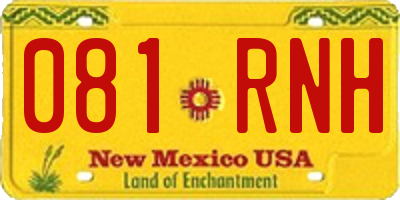 NM license plate 081RNH