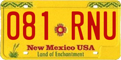 NM license plate 081RNU
