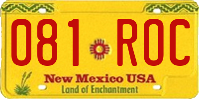 NM license plate 081ROC