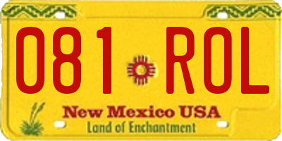 NM license plate 081ROL