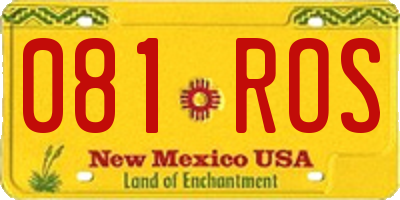 NM license plate 081ROS