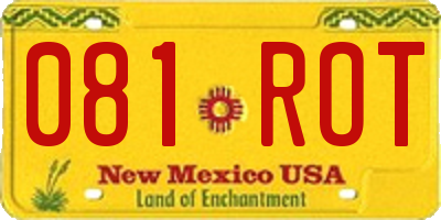 NM license plate 081ROT