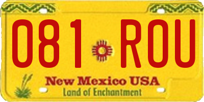 NM license plate 081ROU
