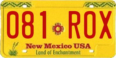 NM license plate 081ROX