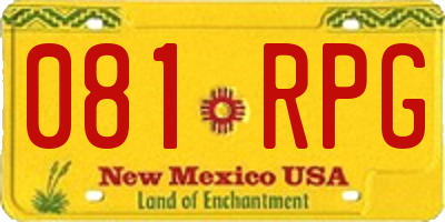 NM license plate 081RPG
