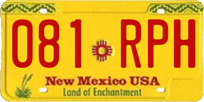 NM license plate 081RPH