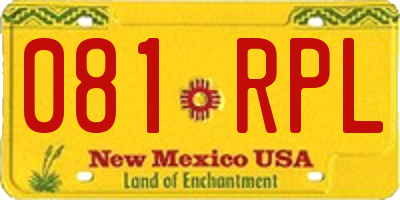 NM license plate 081RPL