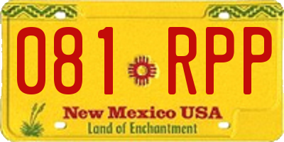 NM license plate 081RPP