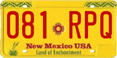 NM license plate 081RPQ