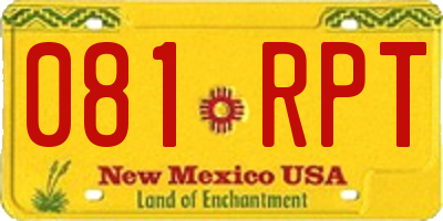 NM license plate 081RPT