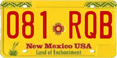 NM license plate 081RQB
