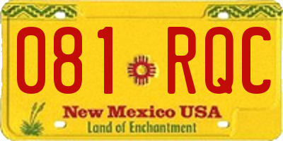 NM license plate 081RQC