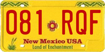 NM license plate 081RQF