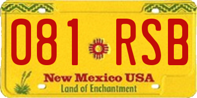 NM license plate 081RSB