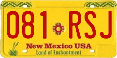 NM license plate 081RSJ
