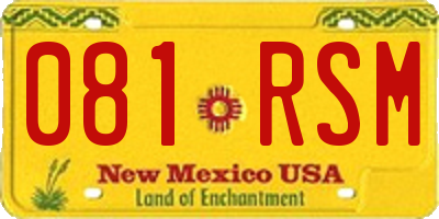 NM license plate 081RSM