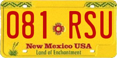 NM license plate 081RSU