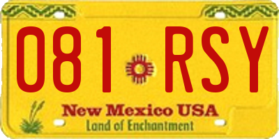 NM license plate 081RSY