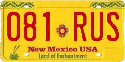 NM license plate 081RUS