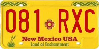 NM license plate 081RXC