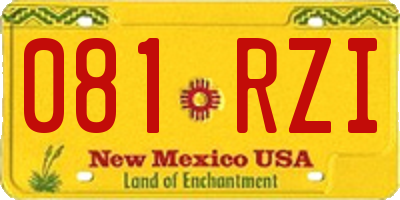 NM license plate 081RZI