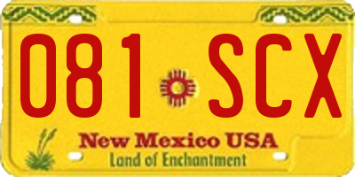 NM license plate 081SCX