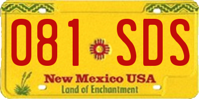 NM license plate 081SDS