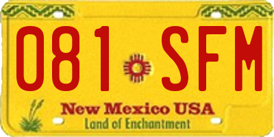 NM license plate 081SFM