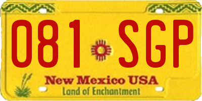 NM license plate 081SGP