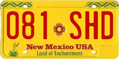 NM license plate 081SHD