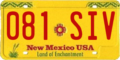 NM license plate 081SIV