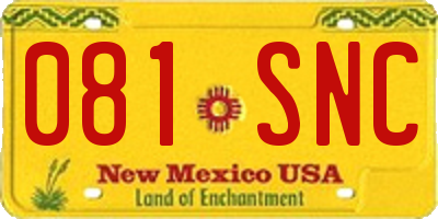 NM license plate 081SNC