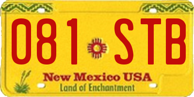 NM license plate 081STB