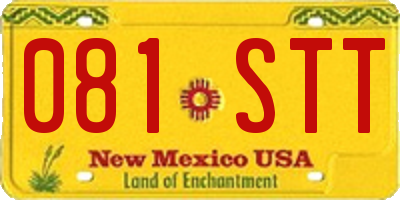 NM license plate 081STT