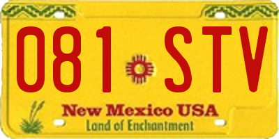 NM license plate 081STV