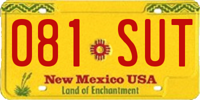 NM license plate 081SUT