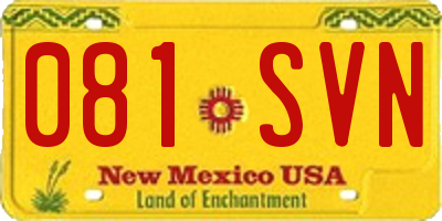 NM license plate 081SVN