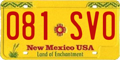 NM license plate 081SVO