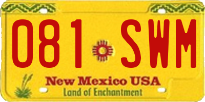 NM license plate 081SWM