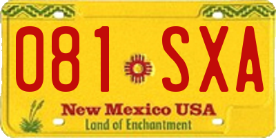 NM license plate 081SXA