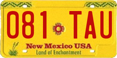 NM license plate 081TAU