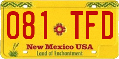 NM license plate 081TFD