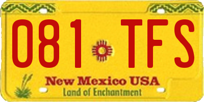 NM license plate 081TFS