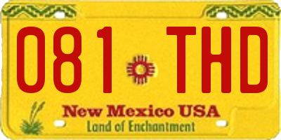 NM license plate 081THD
