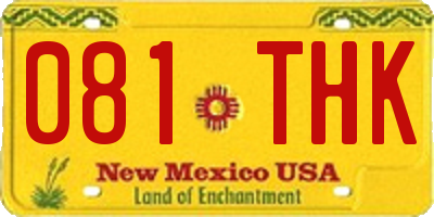 NM license plate 081THK