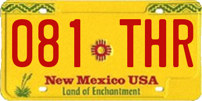 NM license plate 081THR
